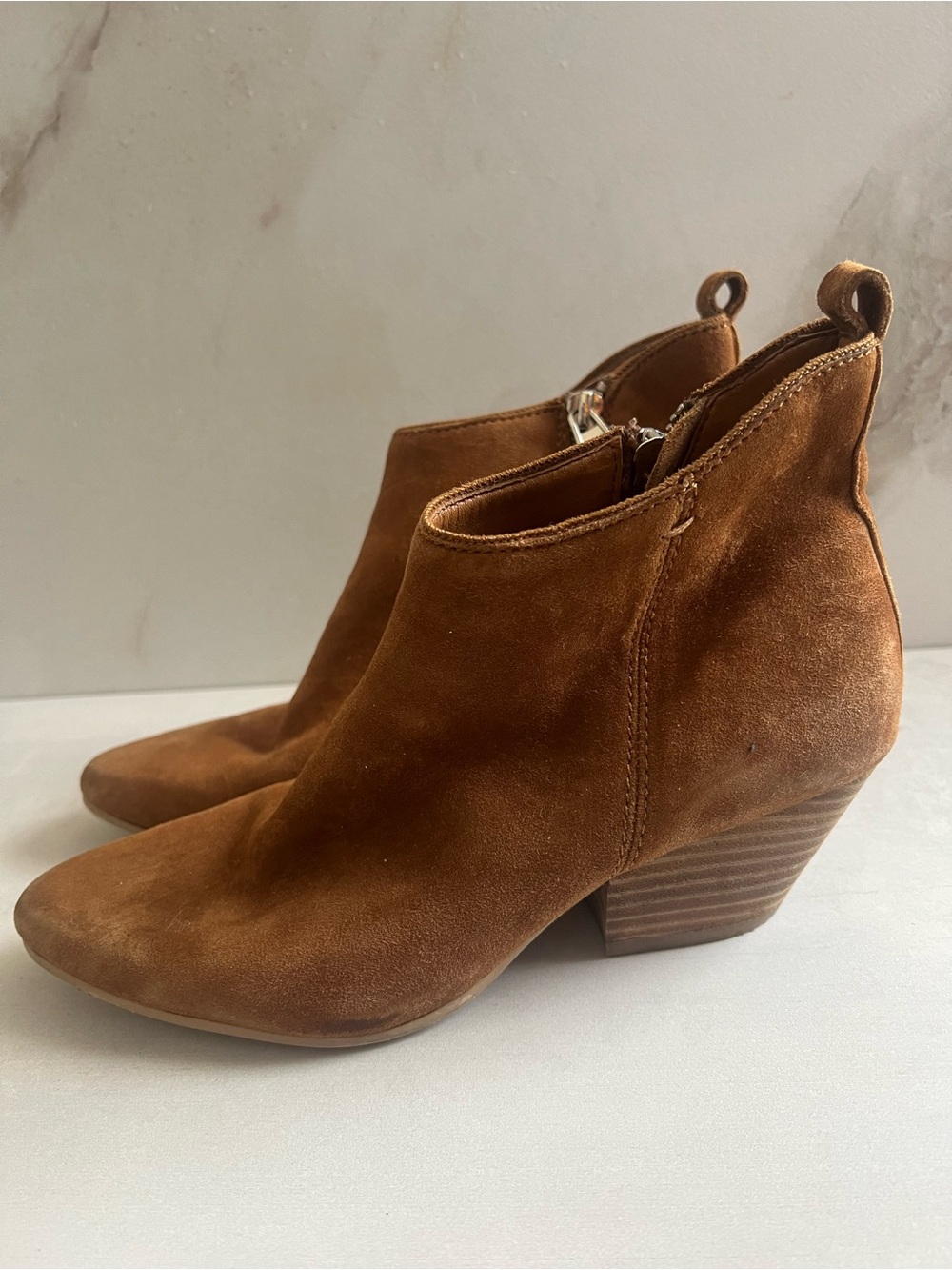 Dolce Vita tan suede ankle boots